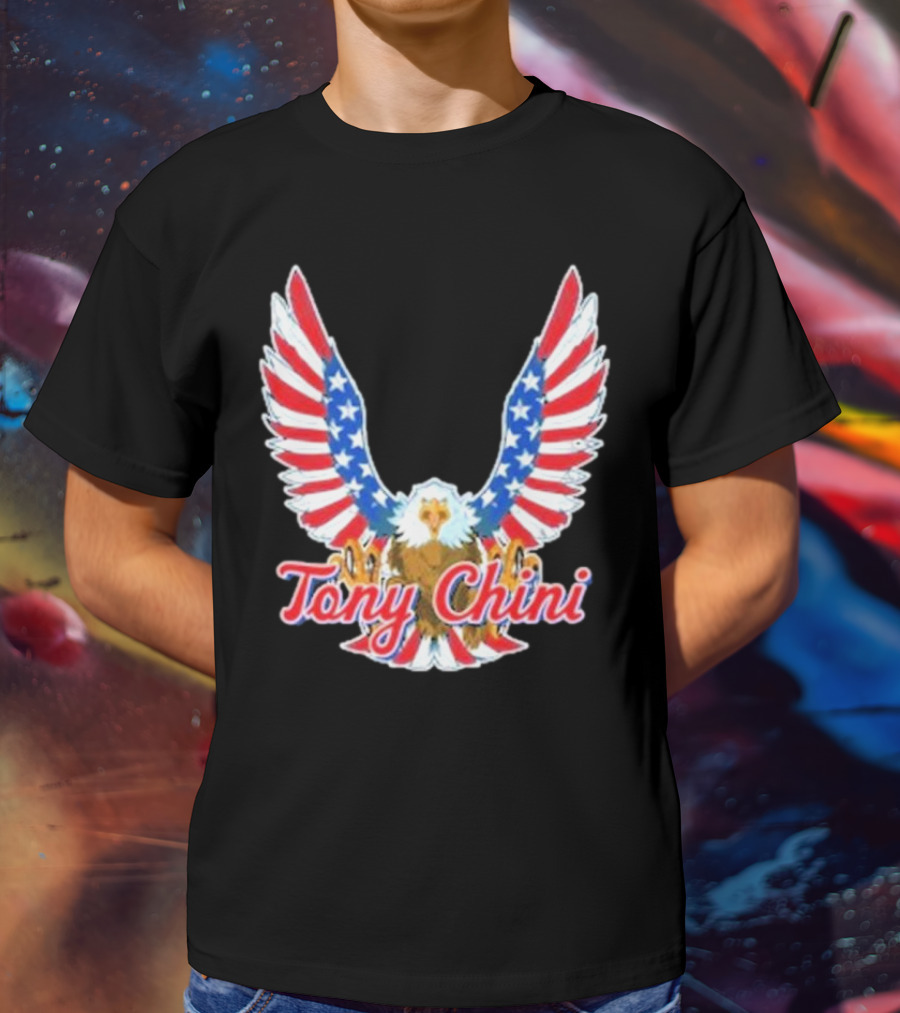 Tony Chini American Flag Eagle Wings T-Shirt