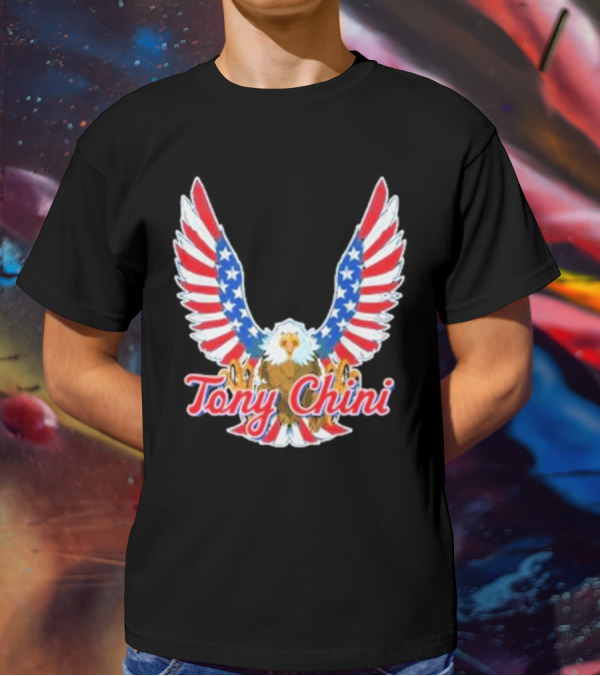 Tony Chini American Flag Eagle Wings T-Shirt