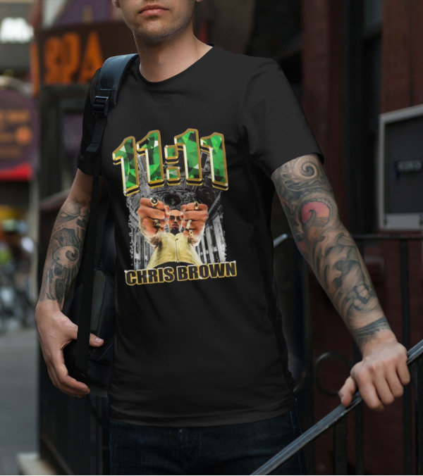 11:11 Chris Brown Emeralds And Gold T-Shirt