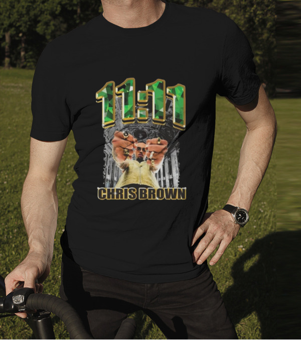 11:11 Chris Brown Emeralds And Gold T-Shirt