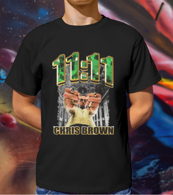 11:11 Chris Brown Emeralds And Gold T-Shirt