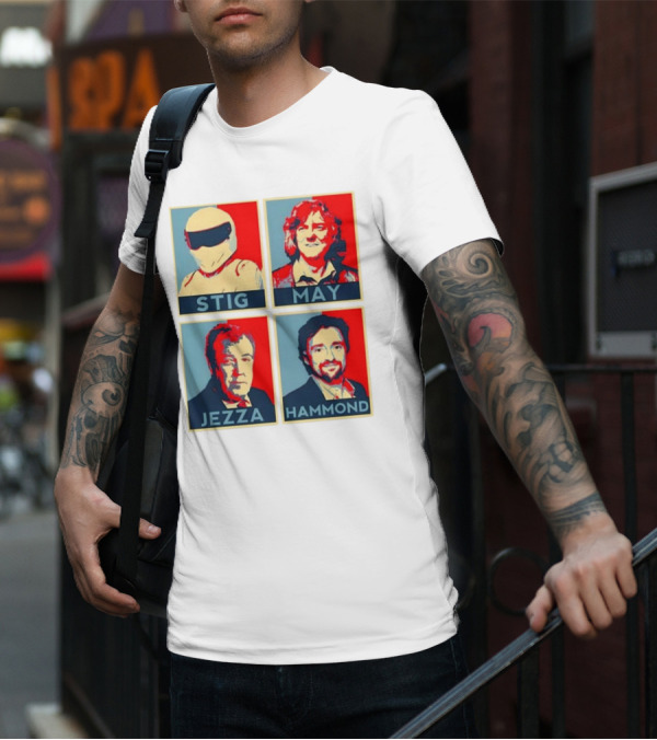 Stig May Jezza Hammond Top Gear Iconic Trio T-Shirt