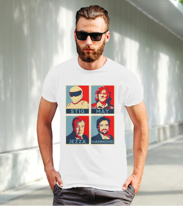 Stig May Jezza Hammond Top Gear Iconic Trio T-Shirt