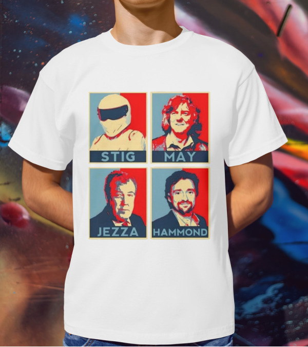 Stig May Jezza Hammond Top Gear Iconic Trio T-Shirt