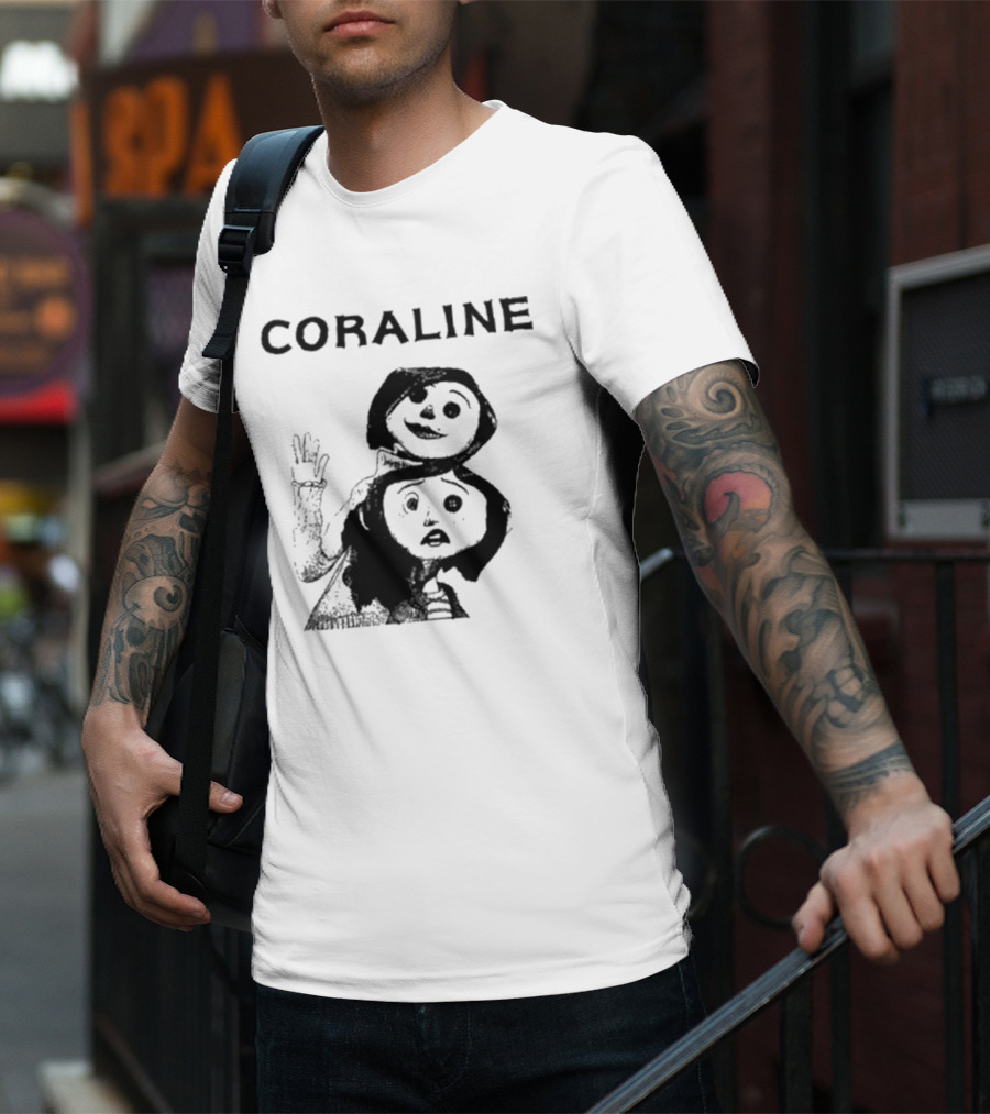 Coraline Movie Character Duo Fan Merchandise T-Shirt