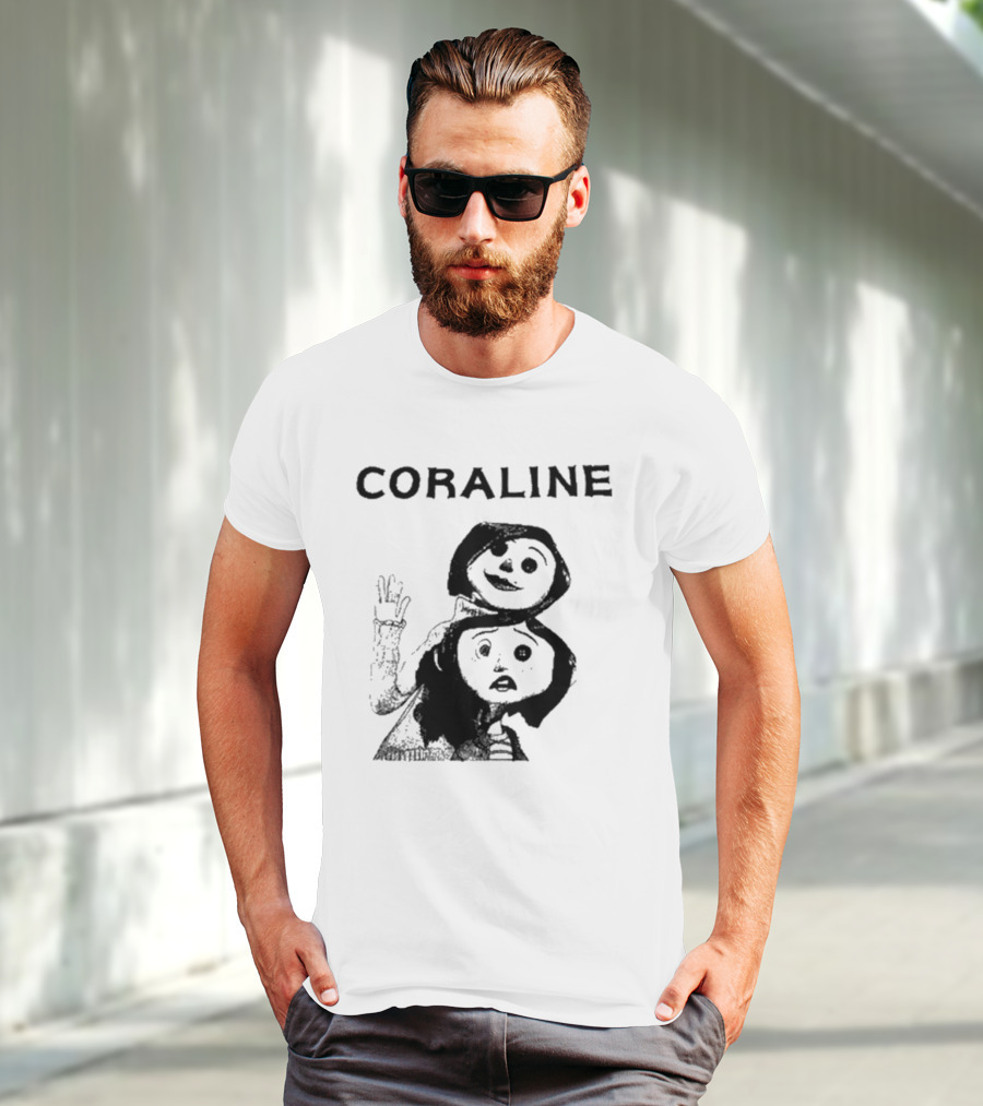 Coraline Movie Character Duo Fan Merchandise T-Shirt