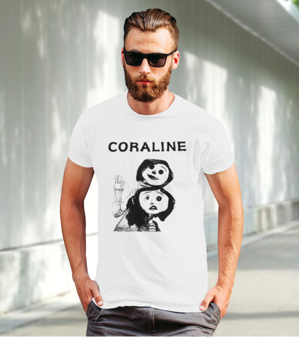 Coraline Movie Character Duo Fan Merchandise T-Shirt