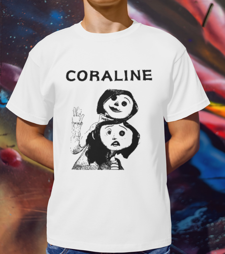 Coraline Movie Character Duo Fan Merchandise T-Shirt