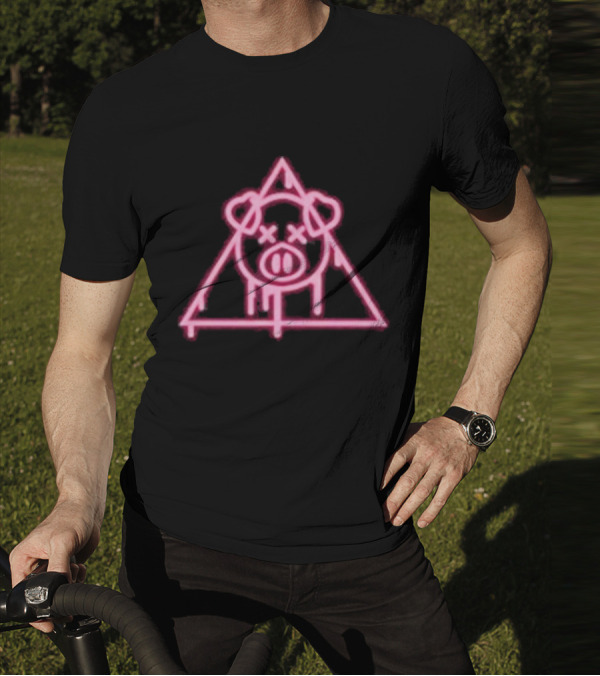 Shane Dawson Merch Neon Spray Paint Pig Triangle T-Shirt