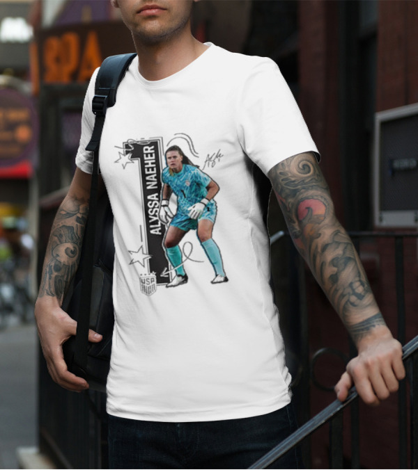 USWNT Alyssa Naeher Number One Star Keeper Signature T-Shirt