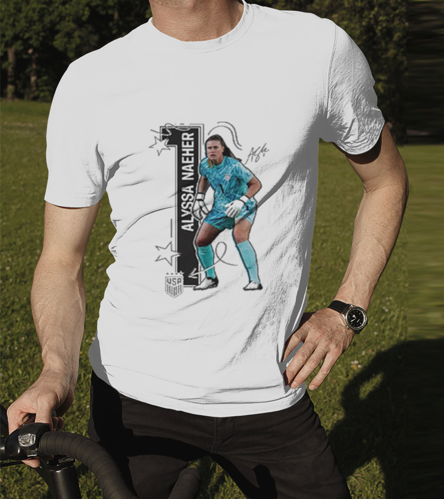 USWNT Alyssa Naeher Number One Star Keeper Signature T-Shirt