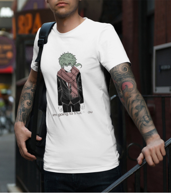 I'm Going To Touch You Midori Red Scarf Green Hair Character T-Shirt