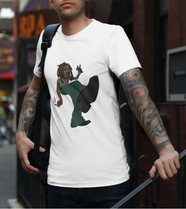 Jordan Ward 2 Ward Animation Graphic With Microphone And Peace T-Shirt
