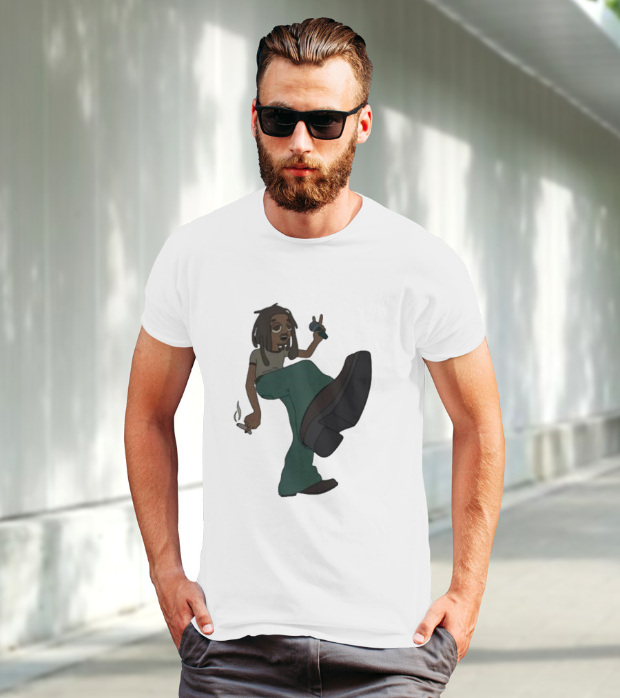 Jordan Ward 2 Ward Animation Graphic With Microphone And Peace T-Shirt