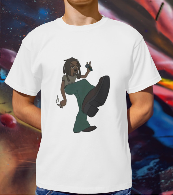Jordan Ward 2 Ward Animation Graphic With Microphone And Peace T-Shirt