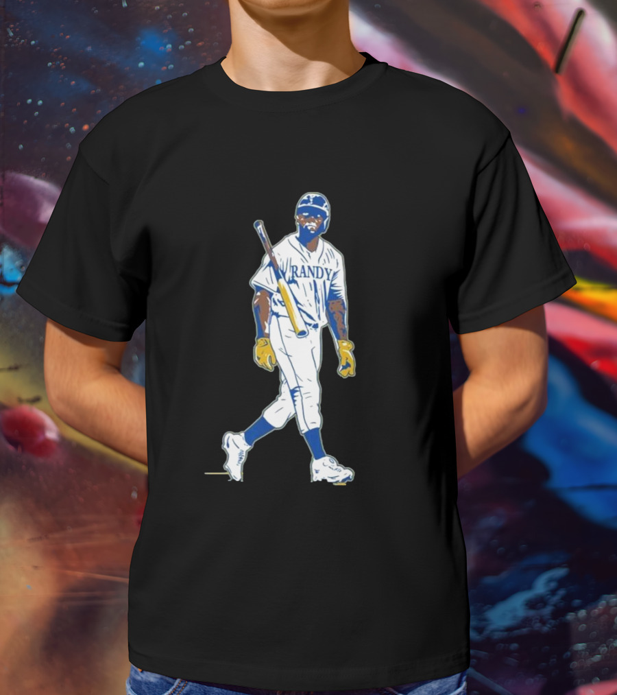 Randy Arozarena Cold Seattle Batting Illustration White Uniform T-Shirt