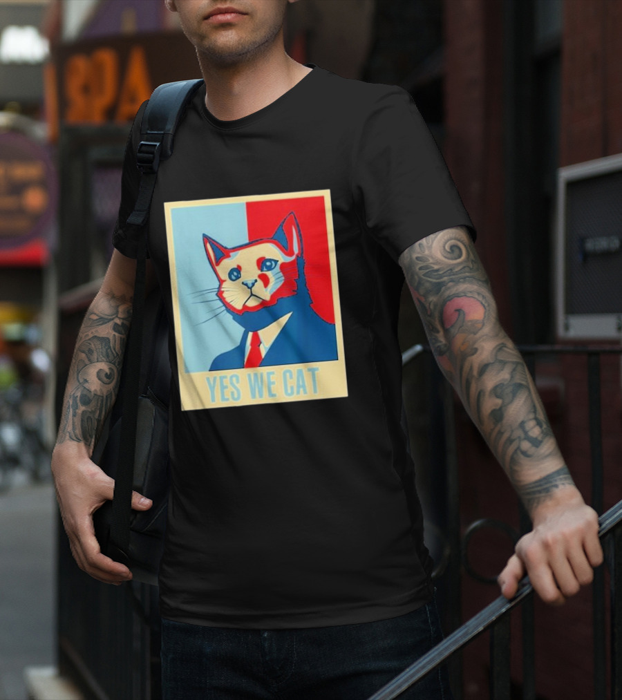 Retro Yes We Cat Funny Cat Lover Pet Owner Hope T-Shirt