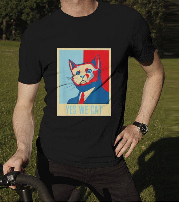 Retro Yes We Cat Funny Cat Lover Pet Owner Hope T-Shirt