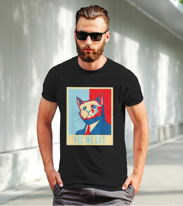 Retro Yes We Cat Funny Cat Lover Pet Owner Hope T-Shirt