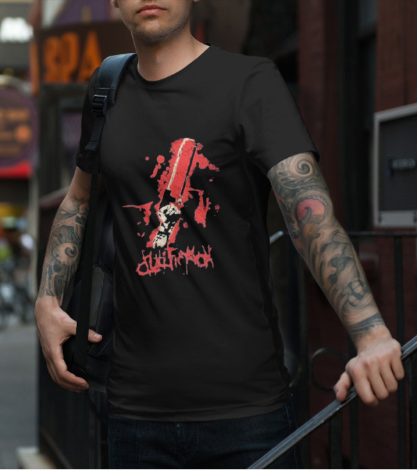 Crucifixion Saw Rise Records Blood Splatter Chainsaw T-Shirt