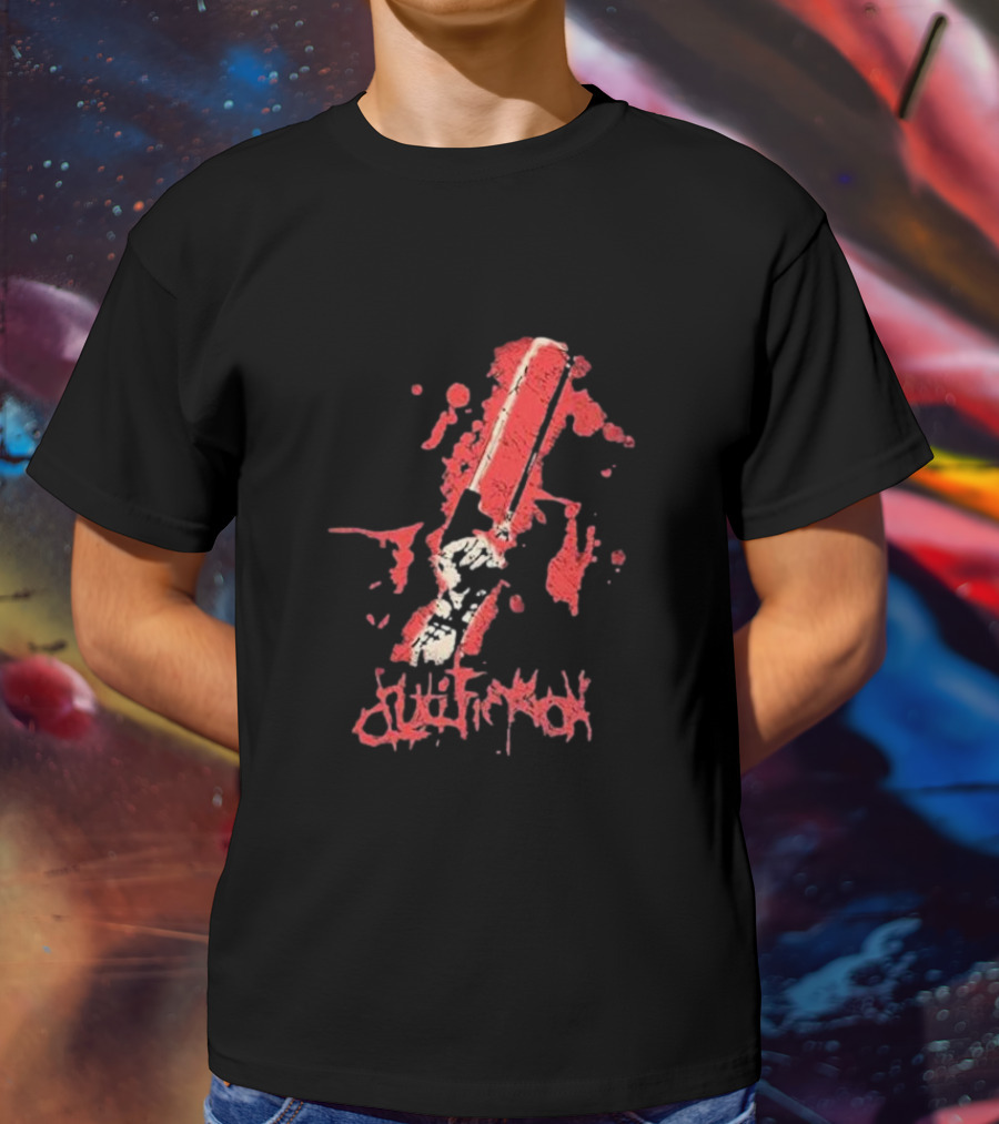 Crucifixion Saw Rise Records Blood Splatter Chainsaw T-Shirt