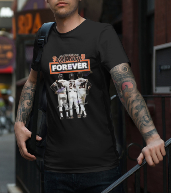 San Francisco Giants Forever McCovey Mays Cepeda Signatures T-Shirt