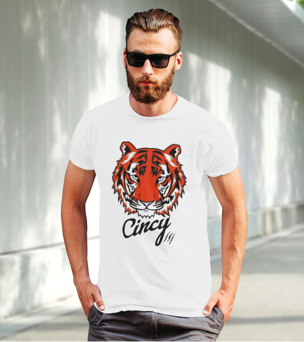 Cincy The Tiger Head By Ted Karras T-Shirt
