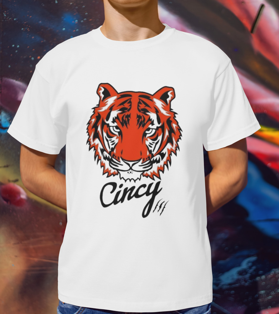 Cincy The Tiger Head By Ted Karras T-Shirt