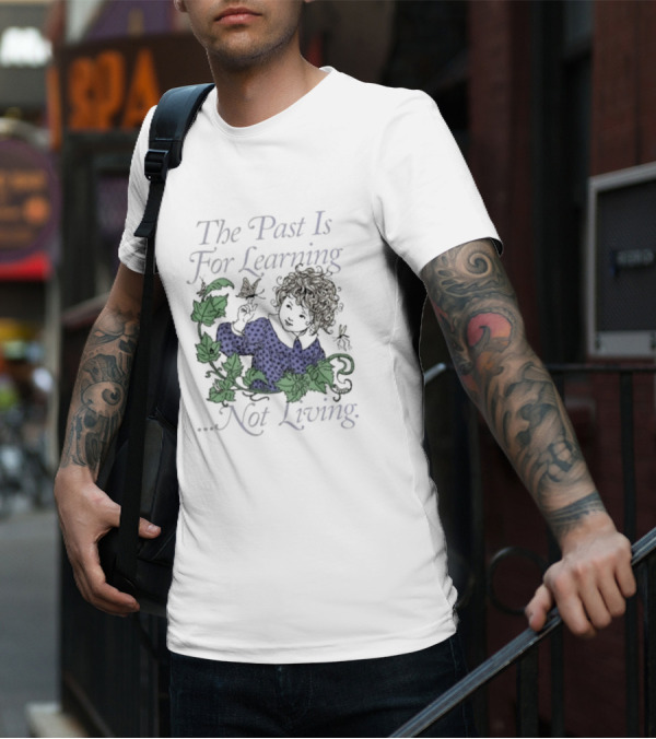 The Past Is For Learning Not Living Curly-Haired Child With Ivy And Butterflies T-Shirt