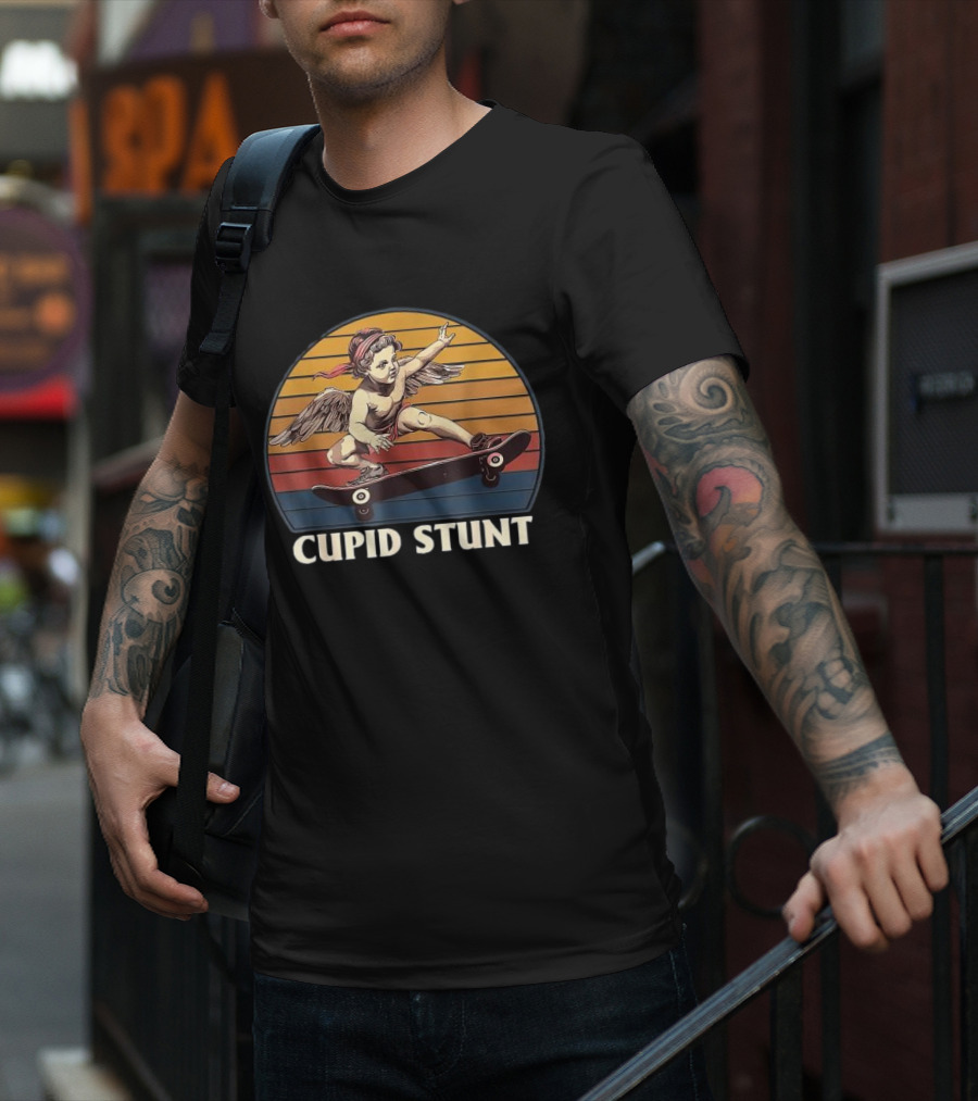 Cupid Stunt Retro Skateboarding Angel T-Shirt
