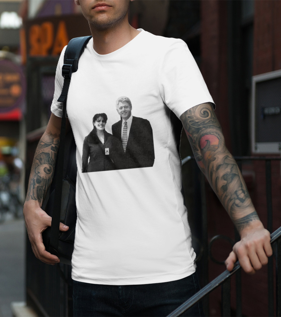 Bill Clinton Monica Lewinsky Black And White Iconic Photo T-Shirt