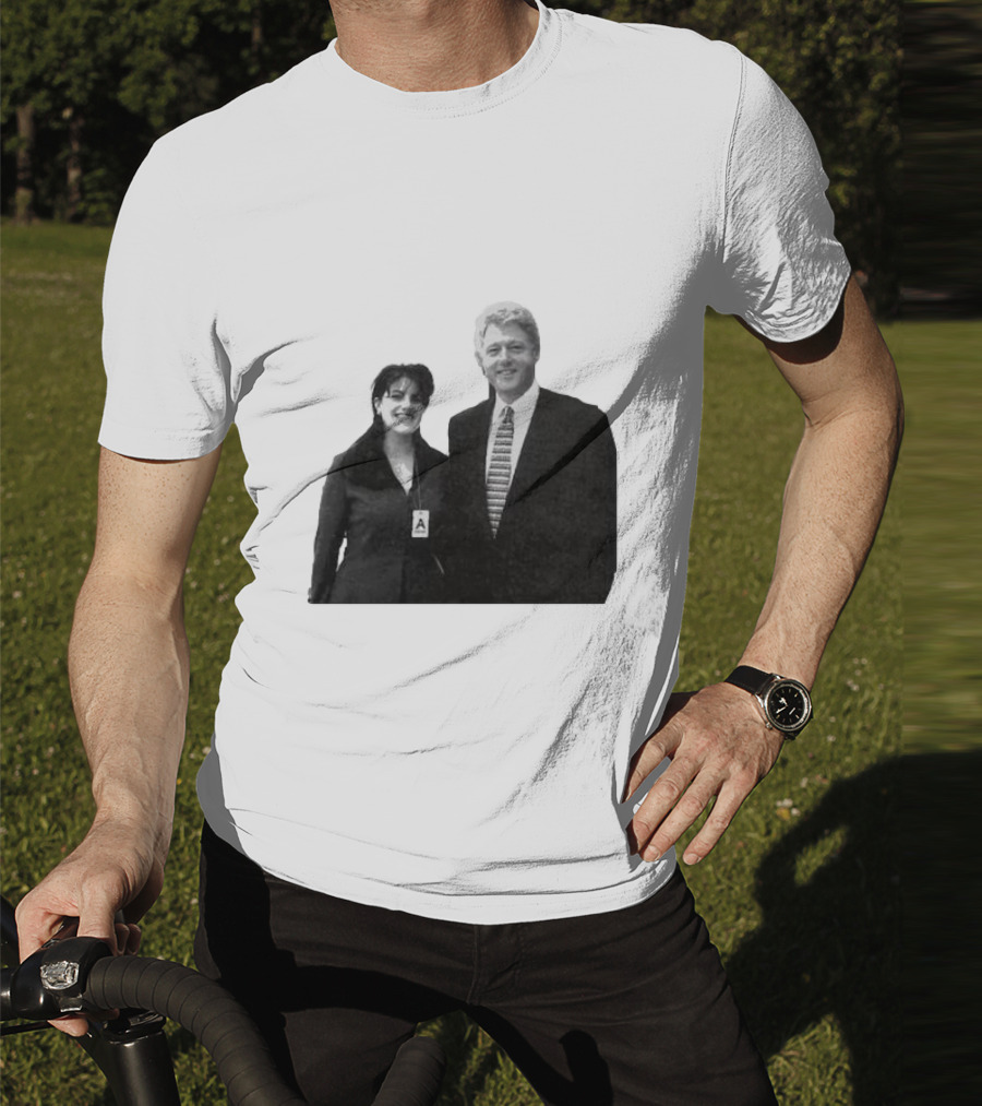 Bill Clinton Monica Lewinsky Black And White Iconic Photo T-Shirt