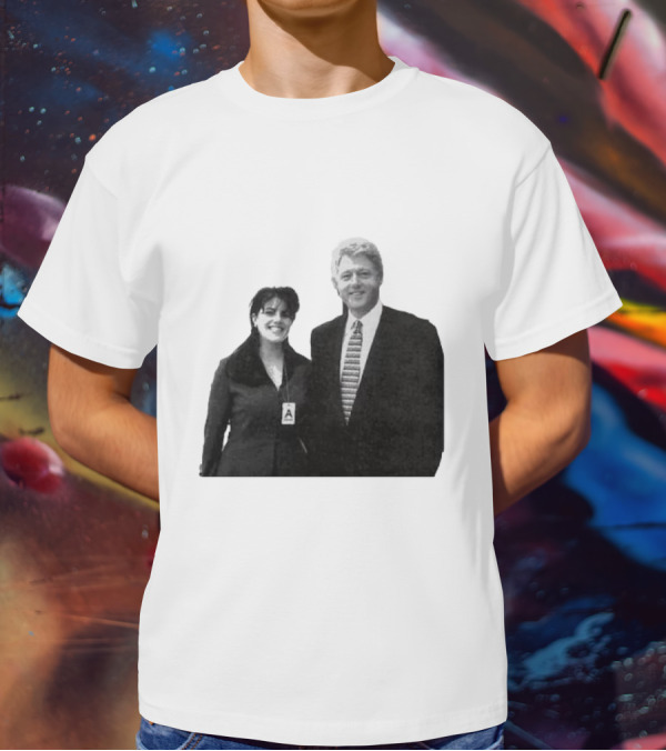 Bill Clinton Monica Lewinsky Black And White Iconic Photo T-Shirt