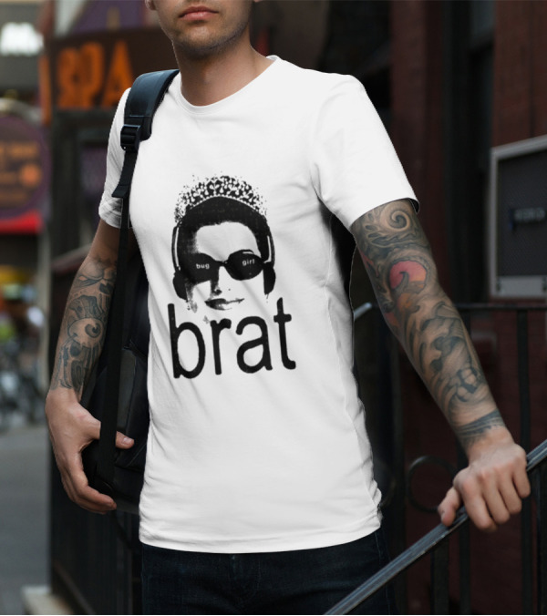 Brat Bug Girl Sunglasses And Headphones Tiara T-Shirt