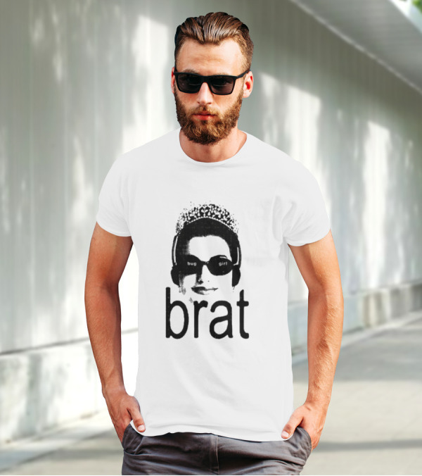 Brat Bug Girl Sunglasses And Headphones Tiara T-Shirt