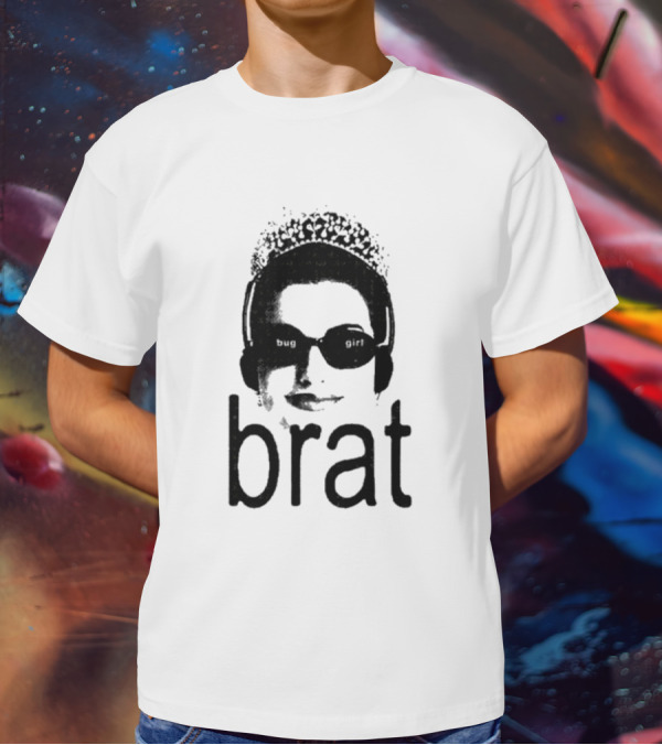Brat Bug Girl Sunglasses And Headphones Tiara T-Shirt