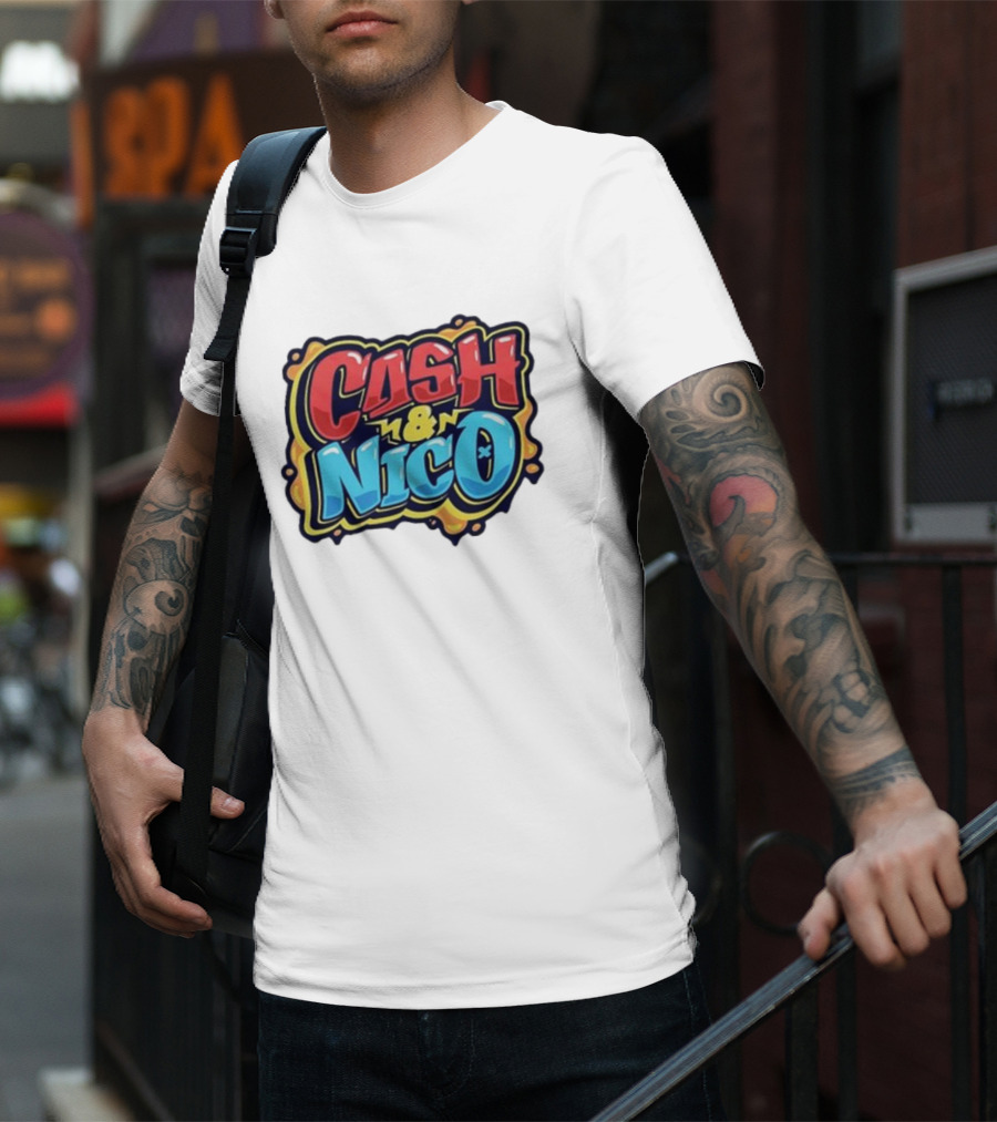 CASH And NICO Colorful Bold Typography T-Shirt