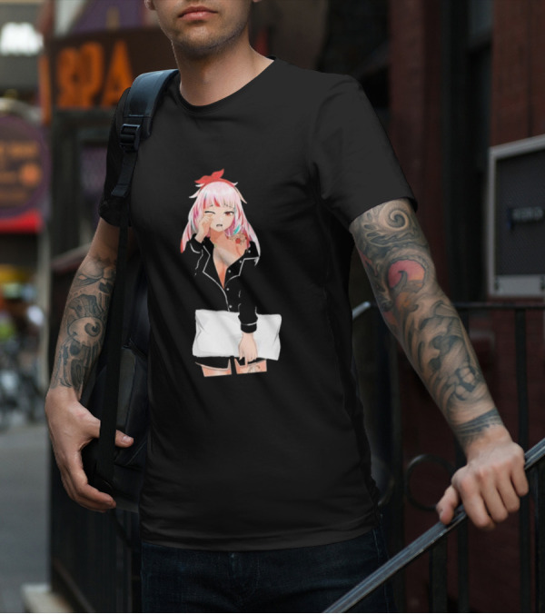 Fefe August Anime Character With Red Bow And Black T-Shirt