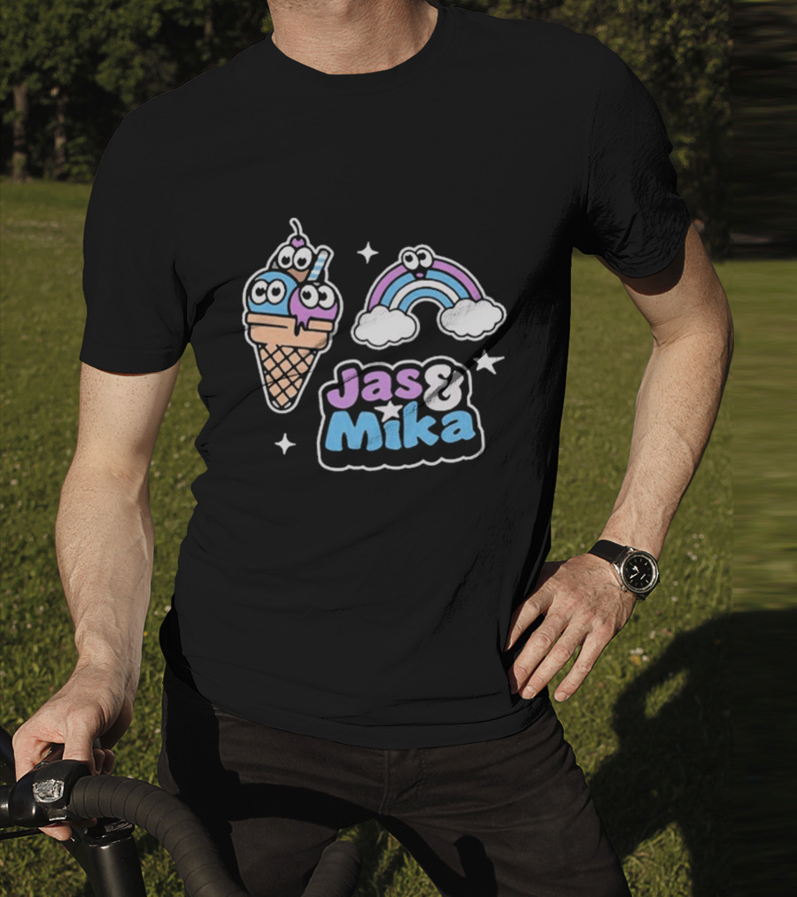 Jas And Mika Candyland Ice Cream Rainbow Fun T-Shirt