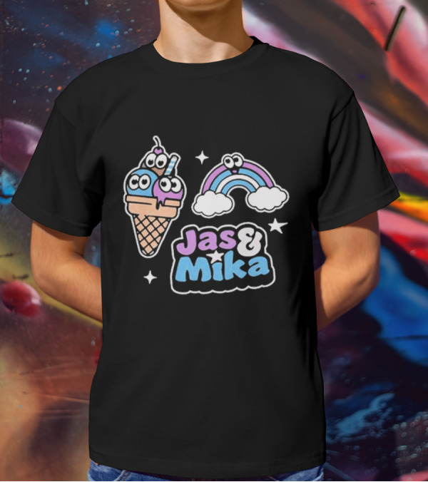 Jas And Mika Candyland Ice Cream Rainbow Fun T-Shirt