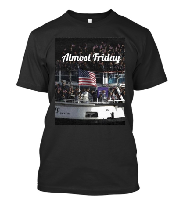 Almost Friday American Flag Celebration Boat Party T-Shirt