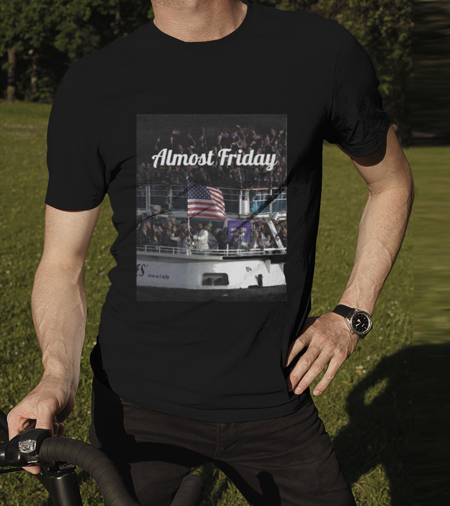 Almost Friday American Flag Celebration Boat Party T-Shirt