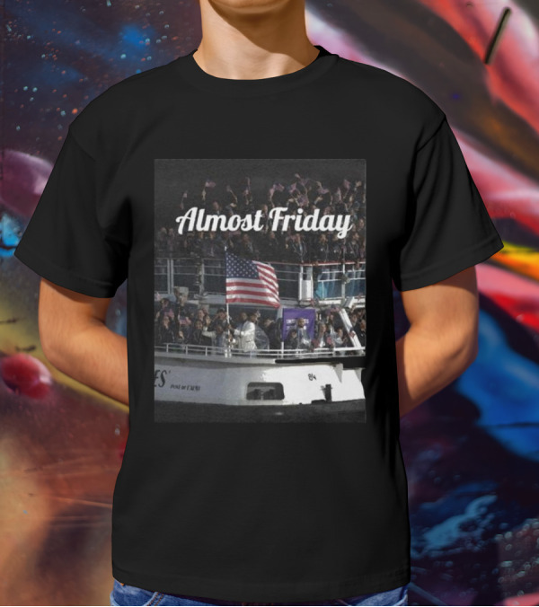 Almost Friday American Flag Celebration Boat Party T-Shirt