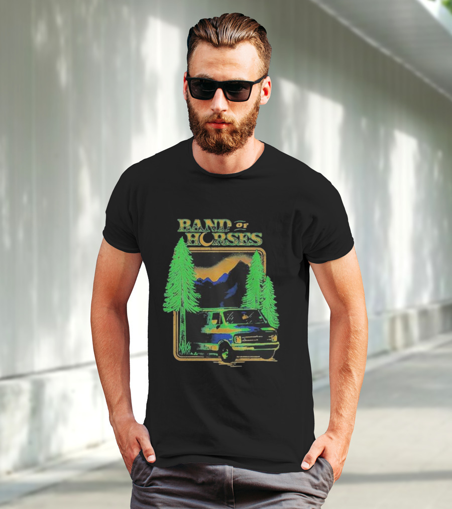 Band Of Horses Mountain Van Scenic Trees T-Shirt