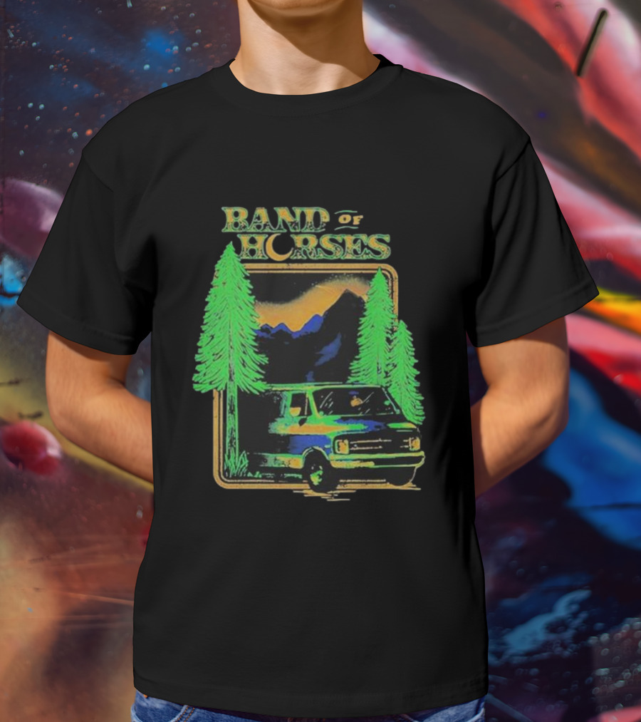 Band Of Horses Mountain Van Scenic Trees T-Shirt