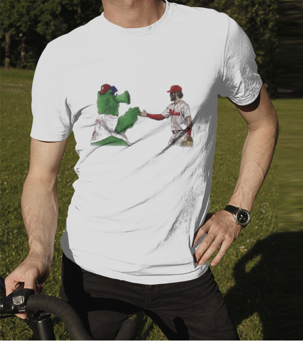 Best Friends The Phillies Phanatic And His Pookie Handshake Moment T-Shirt