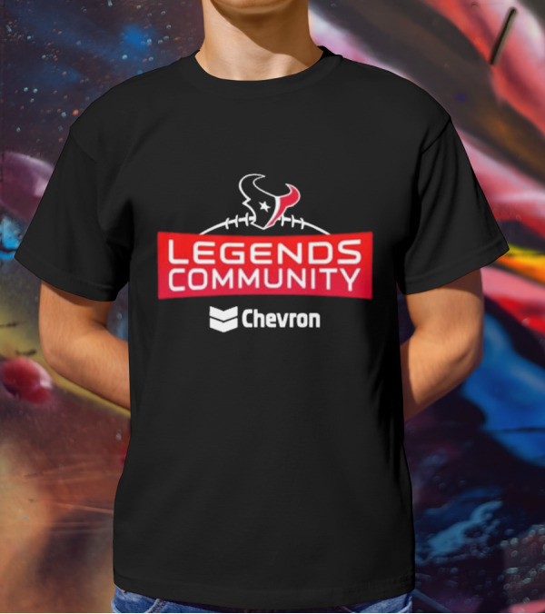 Houston Texans Legends Community Chevron Football Logo Partnership T-Shirt
