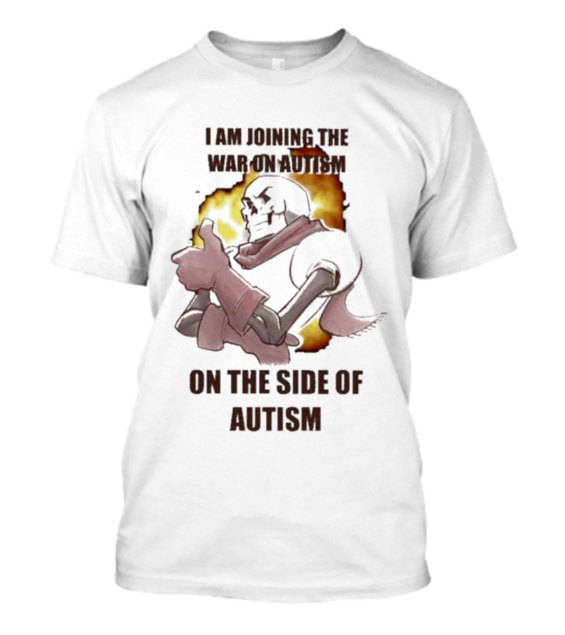 Joining The War On Autism On The Side Of Autism Thumbs Up Flame Background T-Shirt