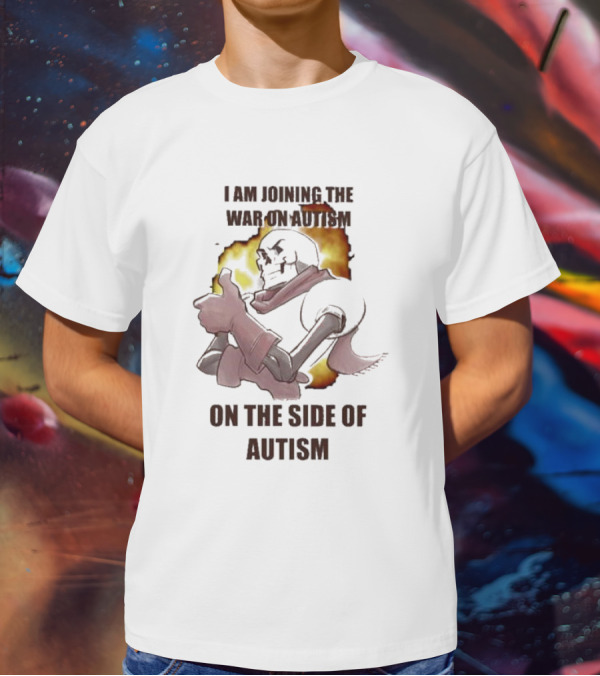 Joining The War On Autism On The Side Of Autism Thumbs Up Flame Background T-Shirt