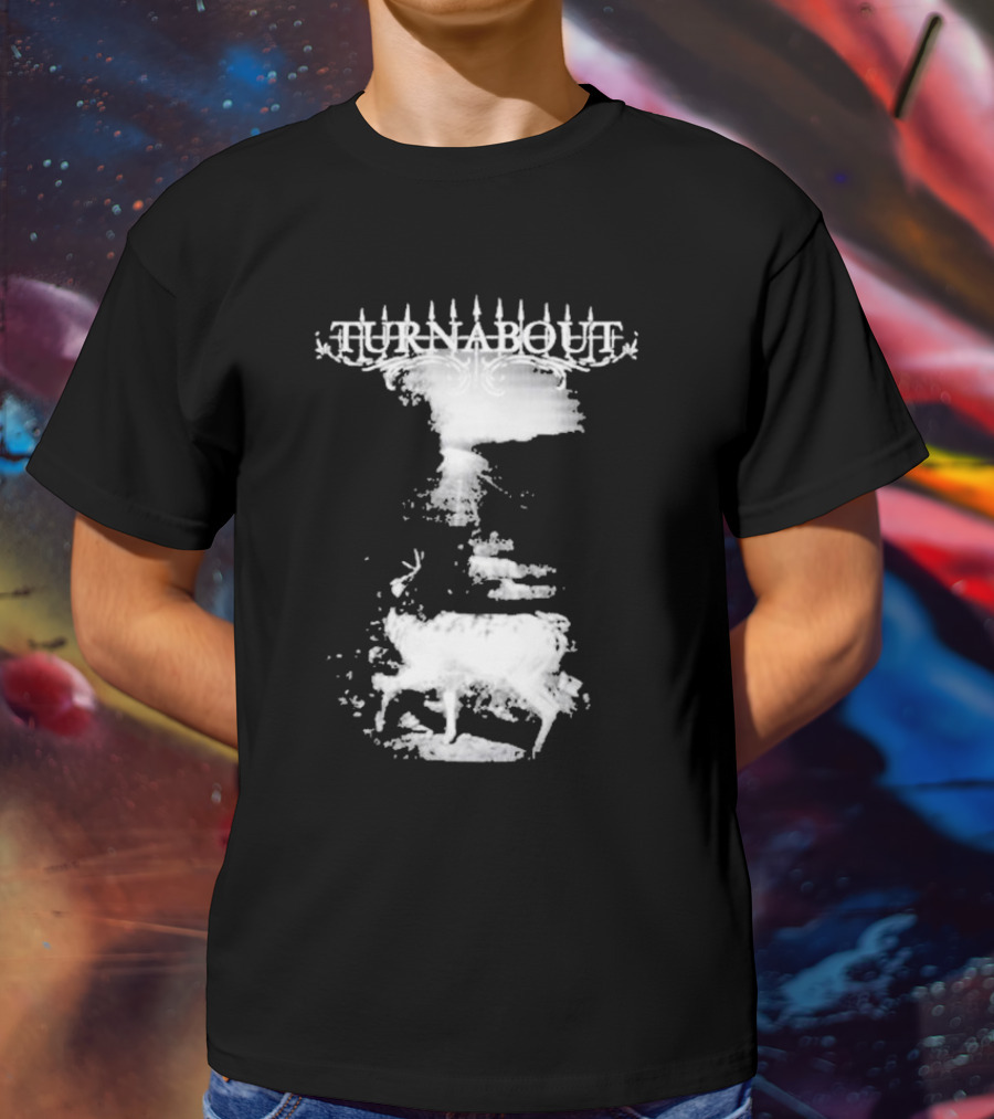 Deadbodyposse Turnabout Mysterious Monochrome Deer Scene T-Shirt